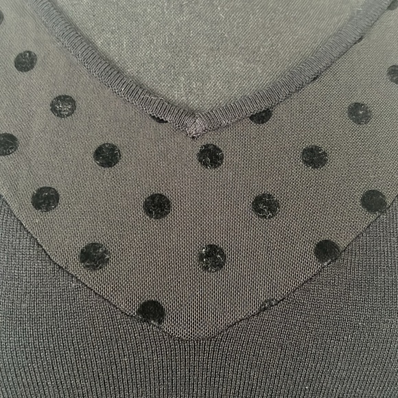 ⭐️ Black V Neck Sweater with polka dots ⭐️ - Picture 2 of 3